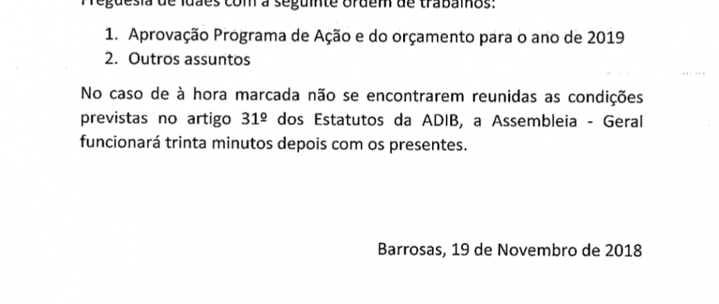 CONVOCATÓRIA ASSEMBLEIA – GERAL