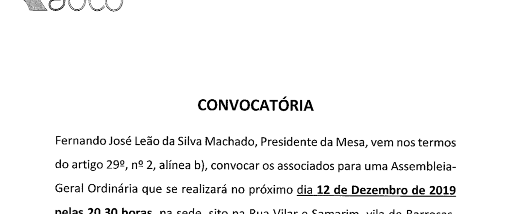 ADIB – Convocatória AG 12-12-2019