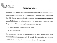 ADIB – Convocatória AG 30-09-2020