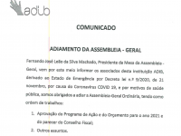 ADIB – Adiamento da Assembleia – Geral