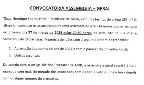 ADIB – Convocatória Assembleia-Geral (27.03.2025)
